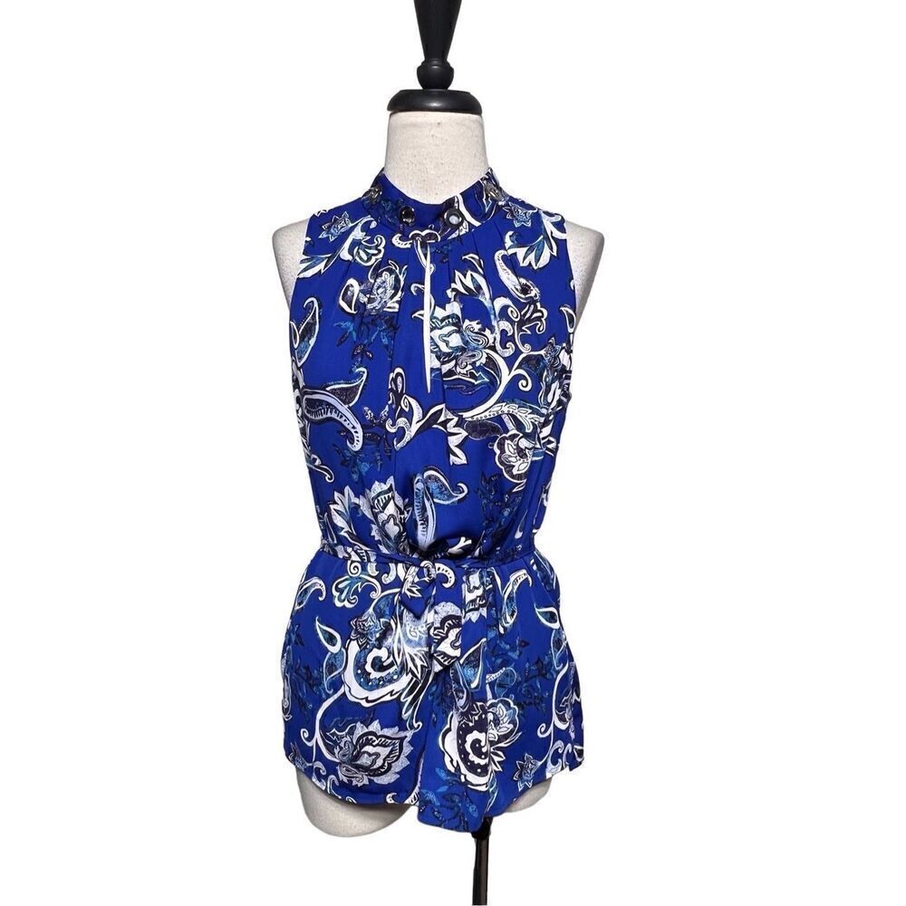 White House Black Market Sleeveless High Neck Blouse Size Small